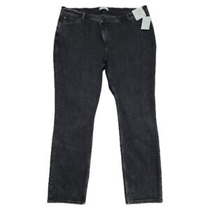 NWT Abercrombie & Fitch The '90s Slim Straight Ultra HighRise Jean Blk Sz 37/24L